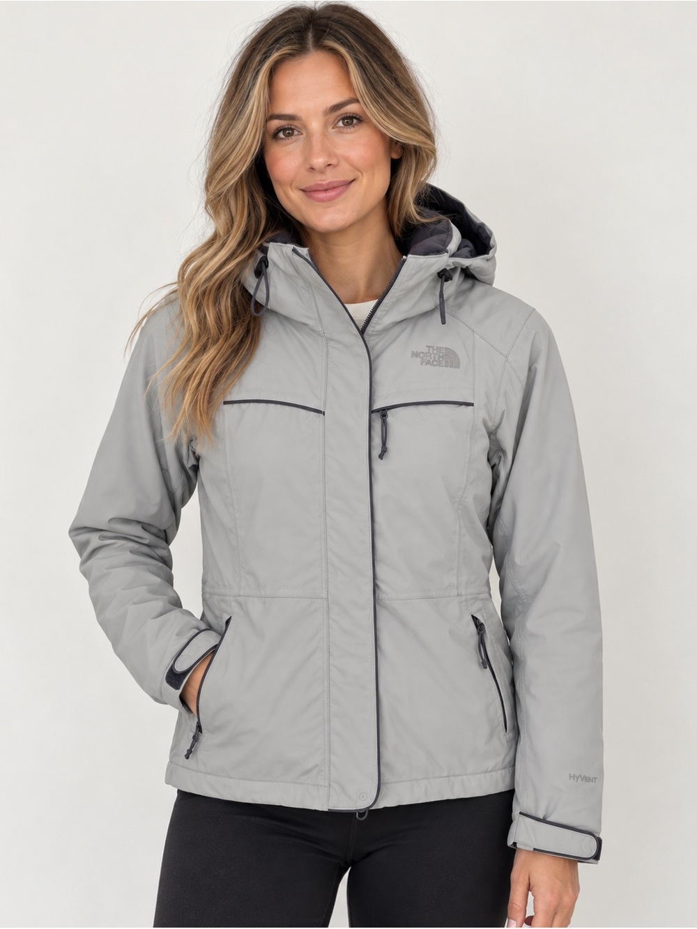 The North Face Inlux Insulated HyVent Jacket XS Grey Fleece Lined